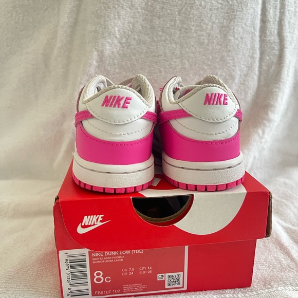 Nike Kids Pink and White Sneakers - Picture 3 of 4